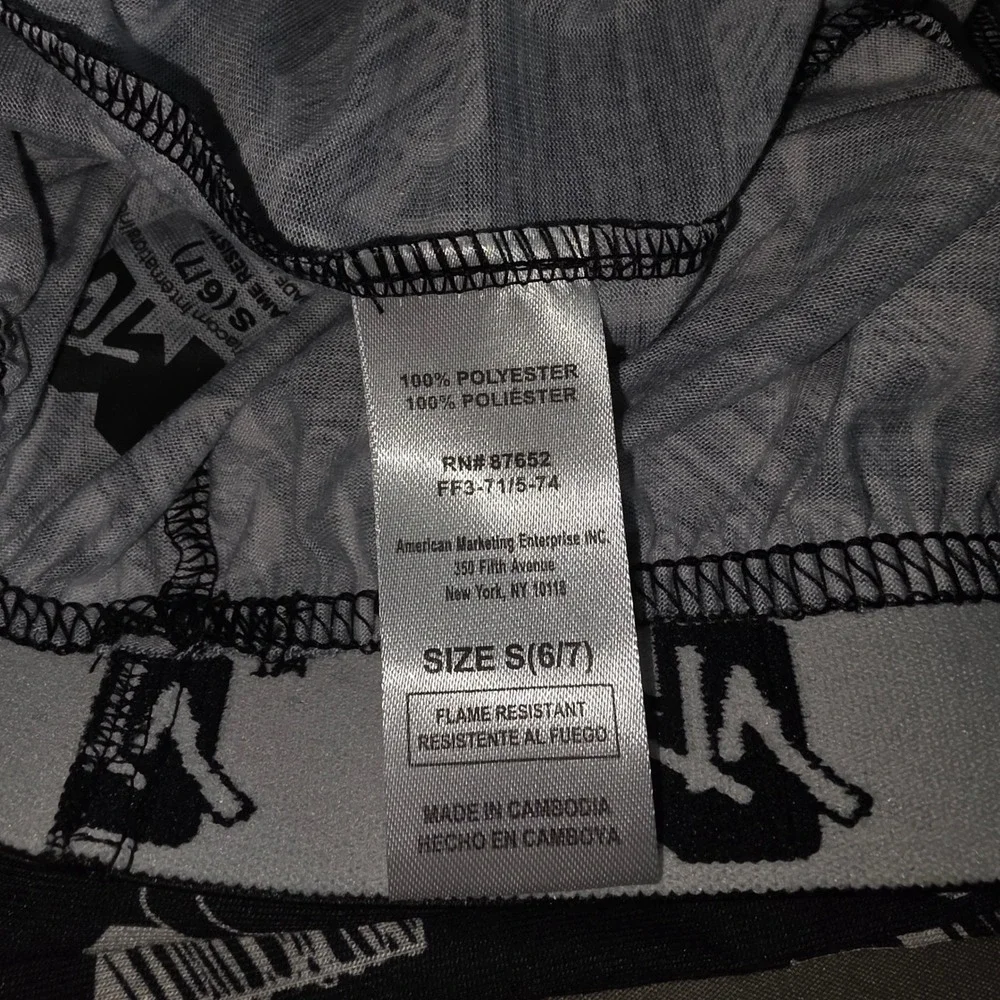 MTV Kids Pajama Pants Black White Logo Print Sleepwear S 6/7 XI000BPTTG